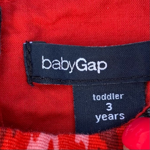 Baby Gap Red and Black Floral Dress Size 3 - Picture 3 of 5